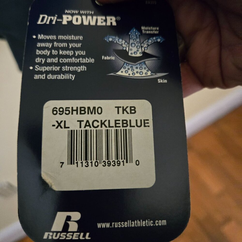 Russell Athletics NWT Cape Cod Mass Dri Power Blue Hoodie Size XL - Picture 5 of 8